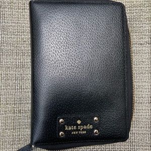 Black leather Kate Spade planner